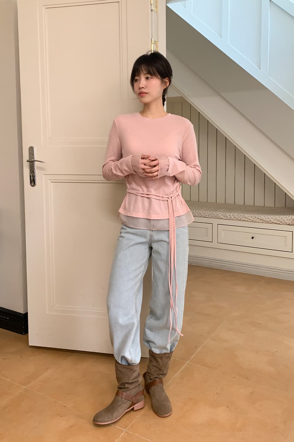 프롬비기닝 [MADE] 하이와이드 일자데님 팬츠 라이트 블루 상품이미지3
