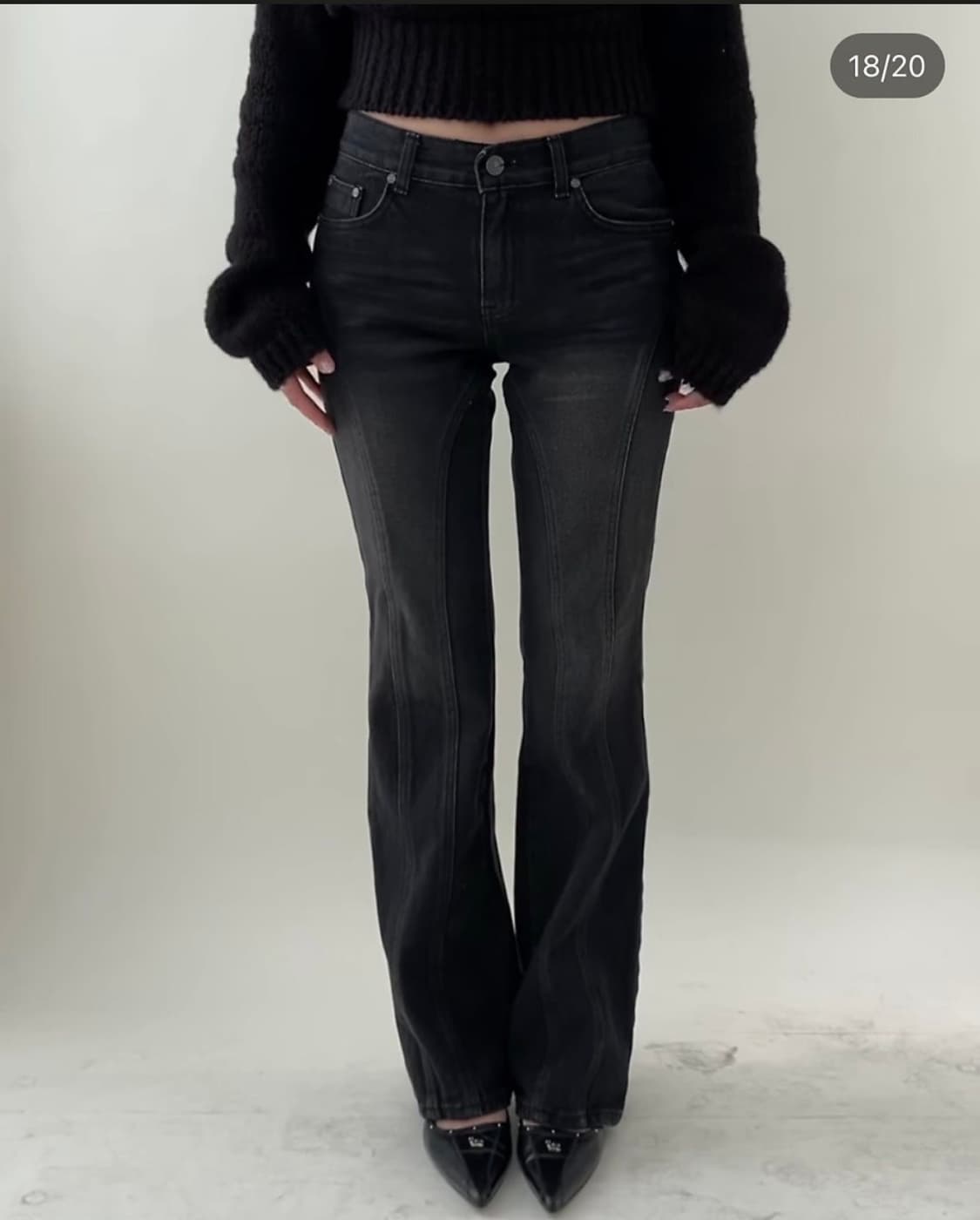 쓰리타임즈 Panel bootcut jeans 부츠컷 데님 팬츠 상품이미지1