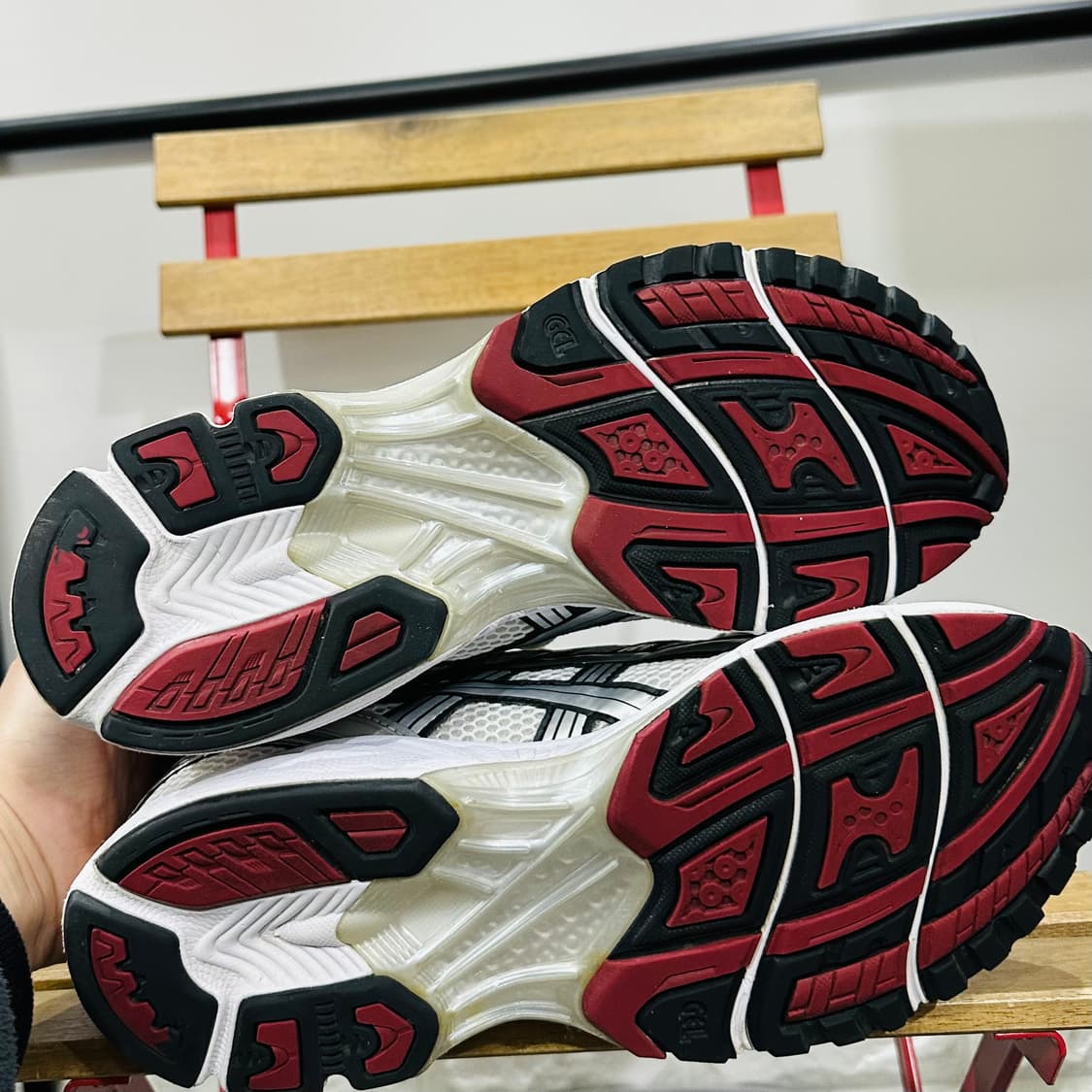 280) 아식스 운동화 남성 남자 젤 카야노 14 화이트 퓨어 실버 레드 상품이미지6