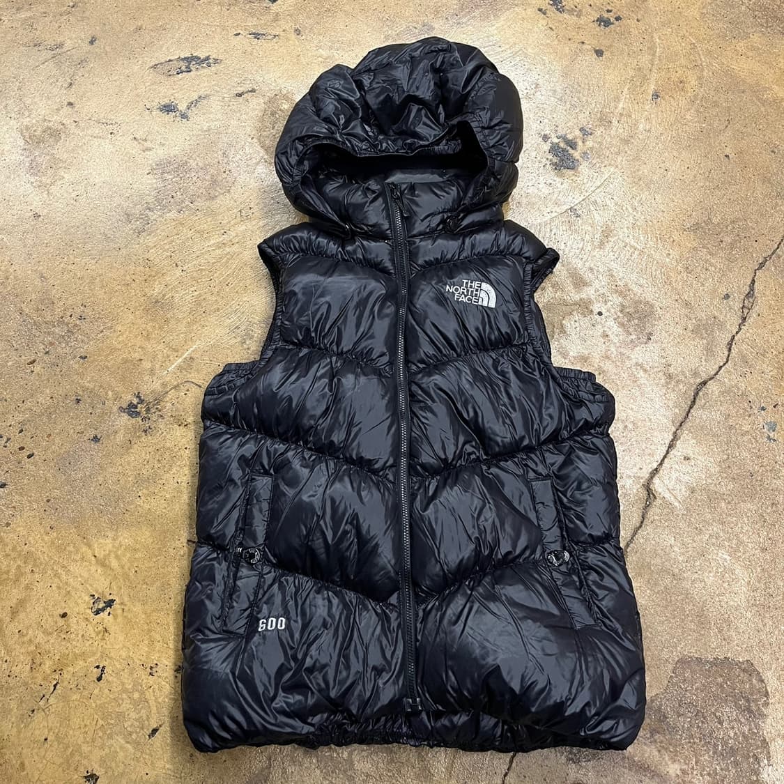 [정품/M] 노스페이스 후드 패딩 조끼 블랙 b14 상품이미지2