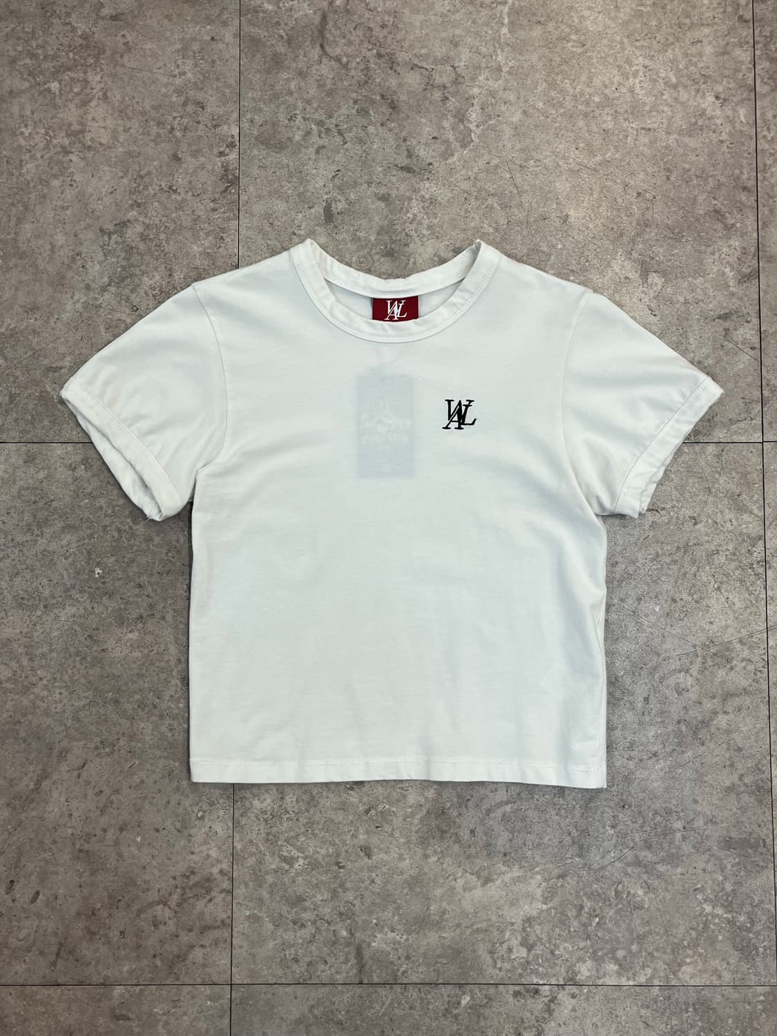 우알롱 크롭 반팔티 화이트 S #csz3742 상품이미지4
