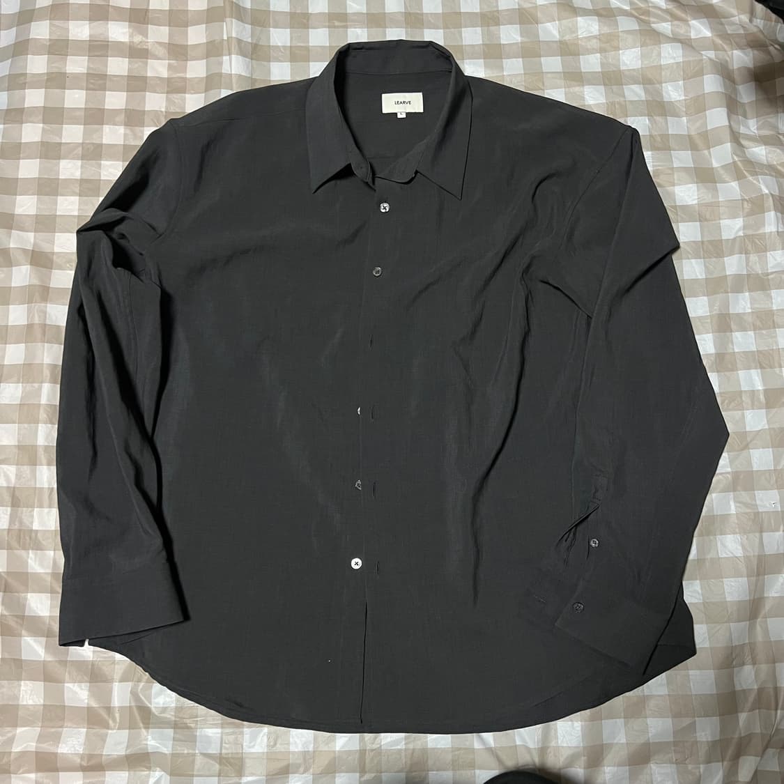 르아브 회색 셔츠 L 린넨 폴리 긴팔 티셔츠 와이셔츠 상품이미지1