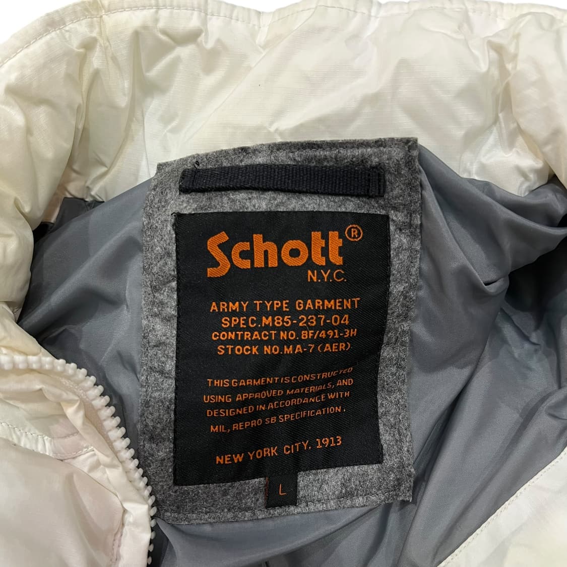  Schott 화이트 패디드 베스트 y14276 상품이미지8