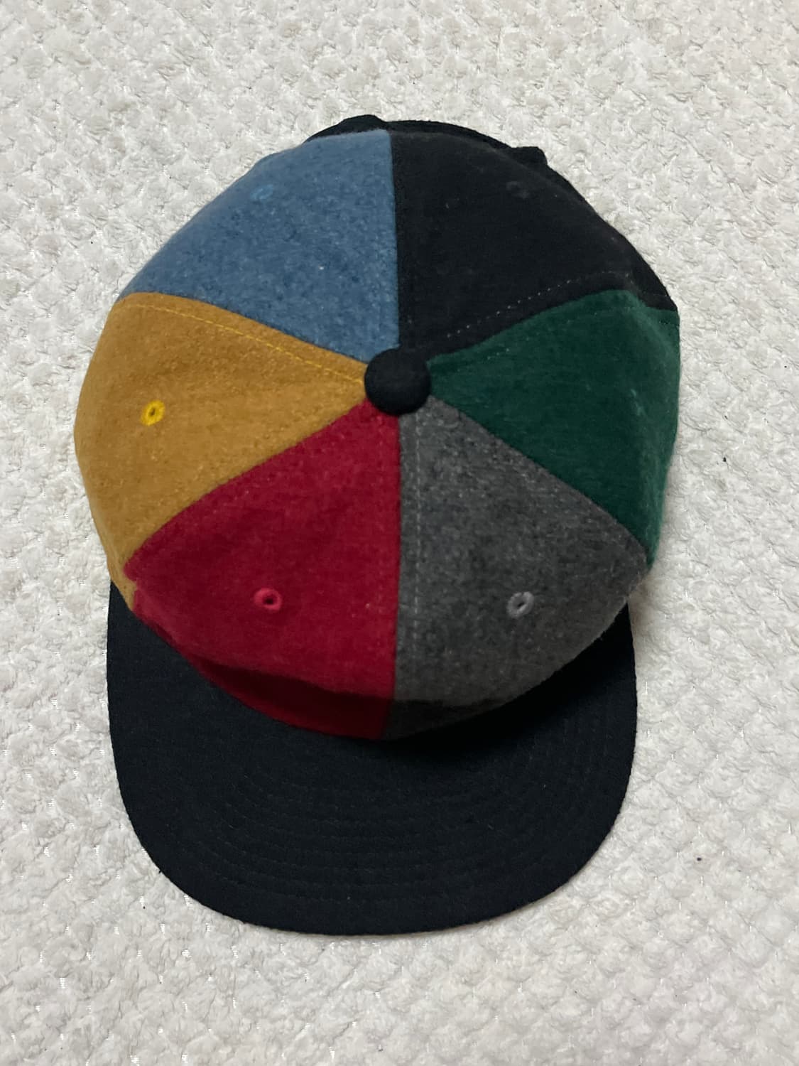 STUSSY 스투시 6패널 멀티컬러 멜톤 울 스트랩백 볼캡 상품이미지4