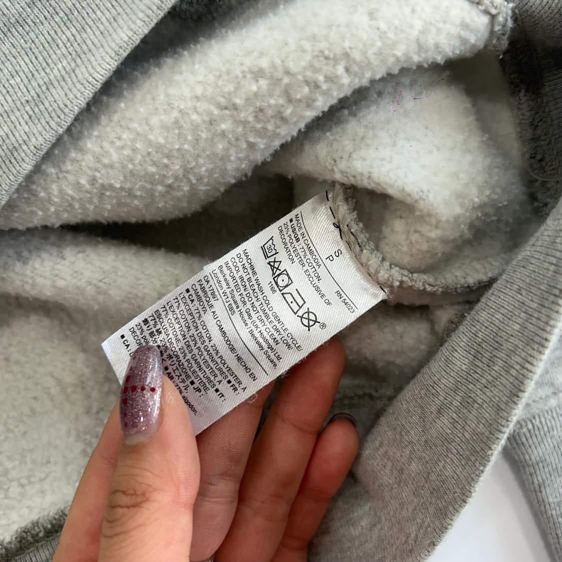 GAP 갭 블랙로고 그레이후드티 상품이미지6