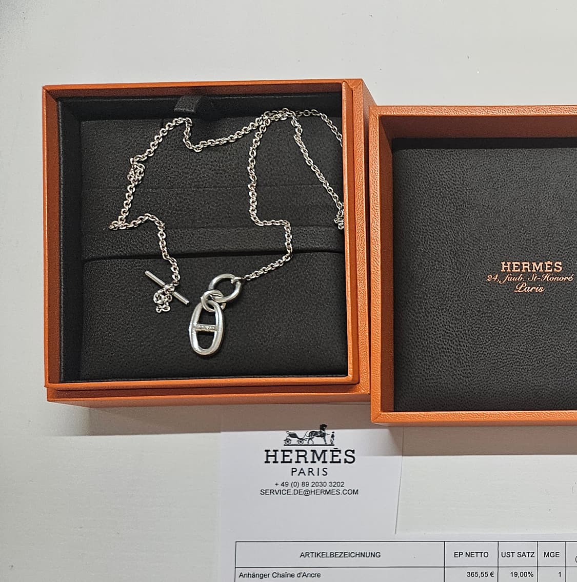 에르메스 샹달 토글바 실버목걸이 정품 인보이스포함 상품이미지1