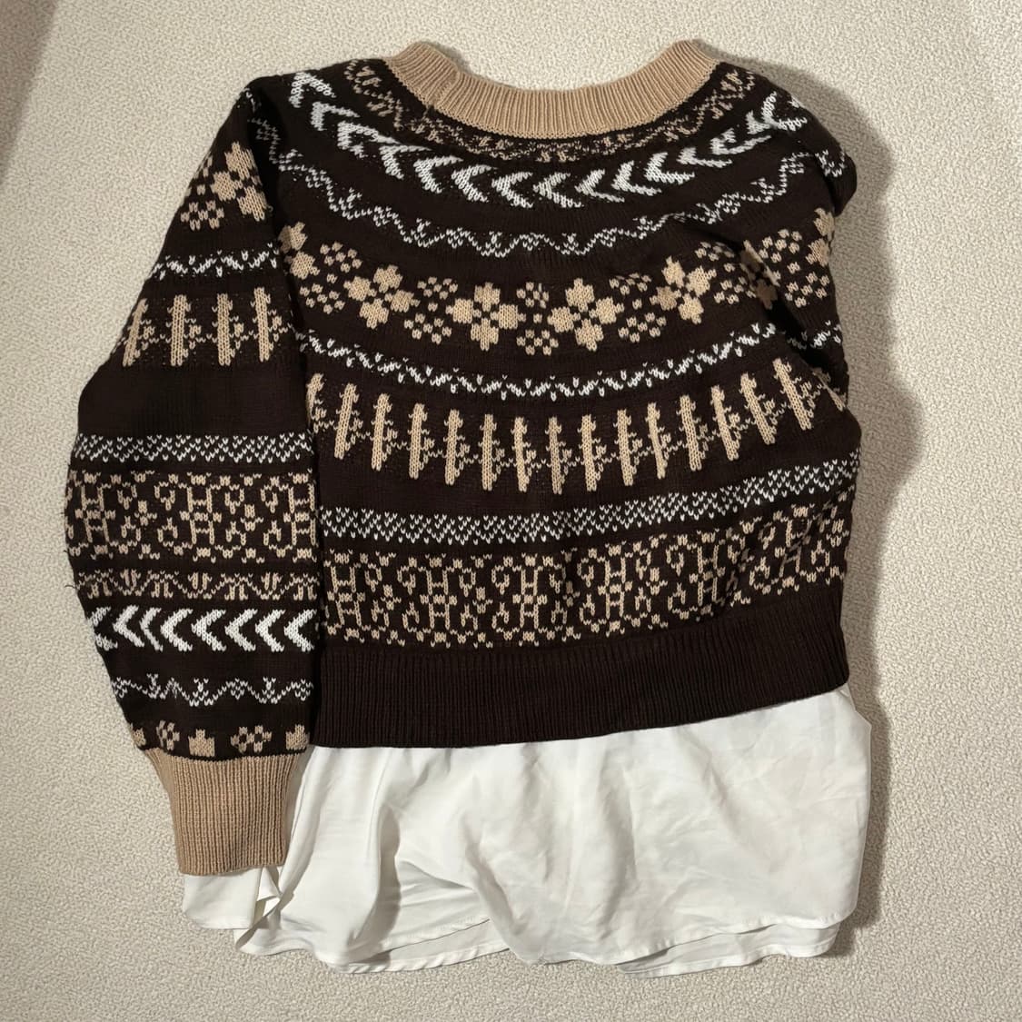 일본빈티지 노르딕 모리걸 브라운 레이어드 니트 상품이미지2