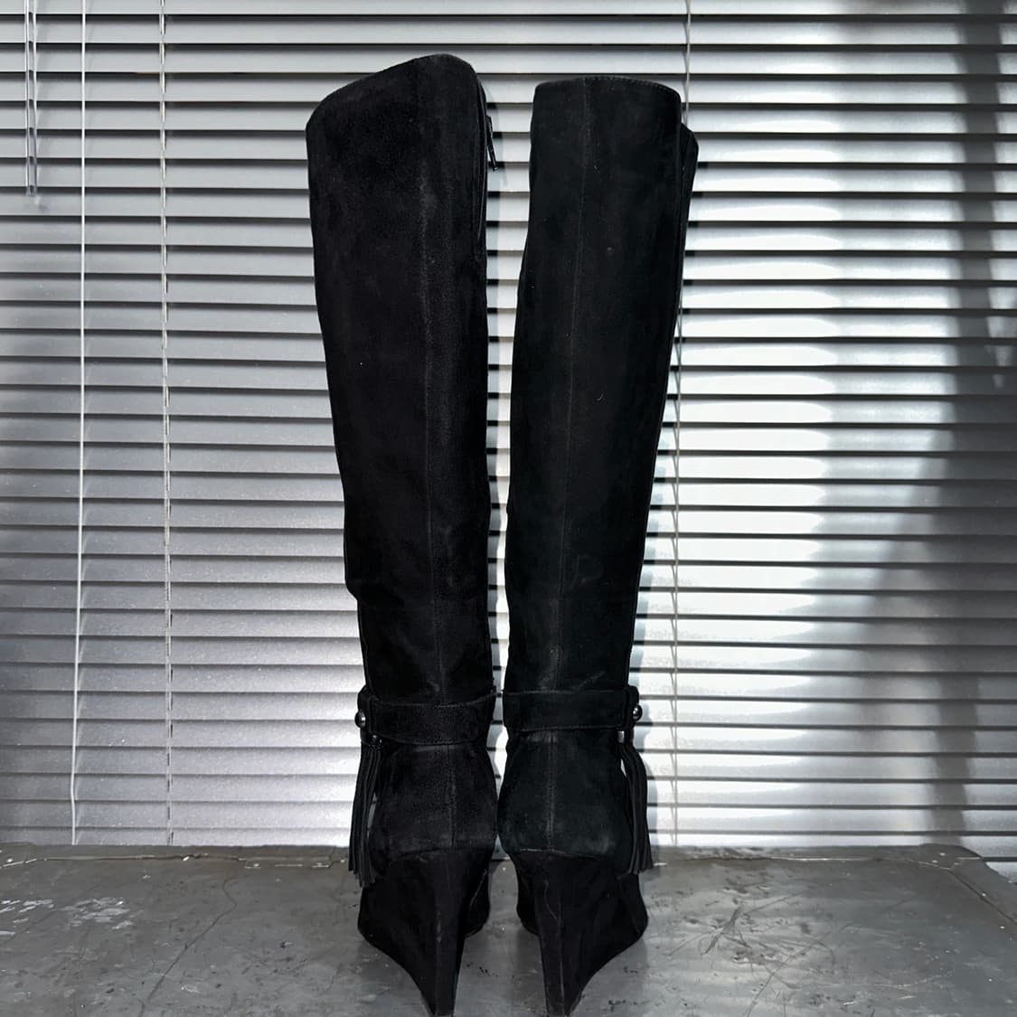 00s 빈티지 나인 웨스트 스웨이드 롱 웨지 부츠 상품이미지5