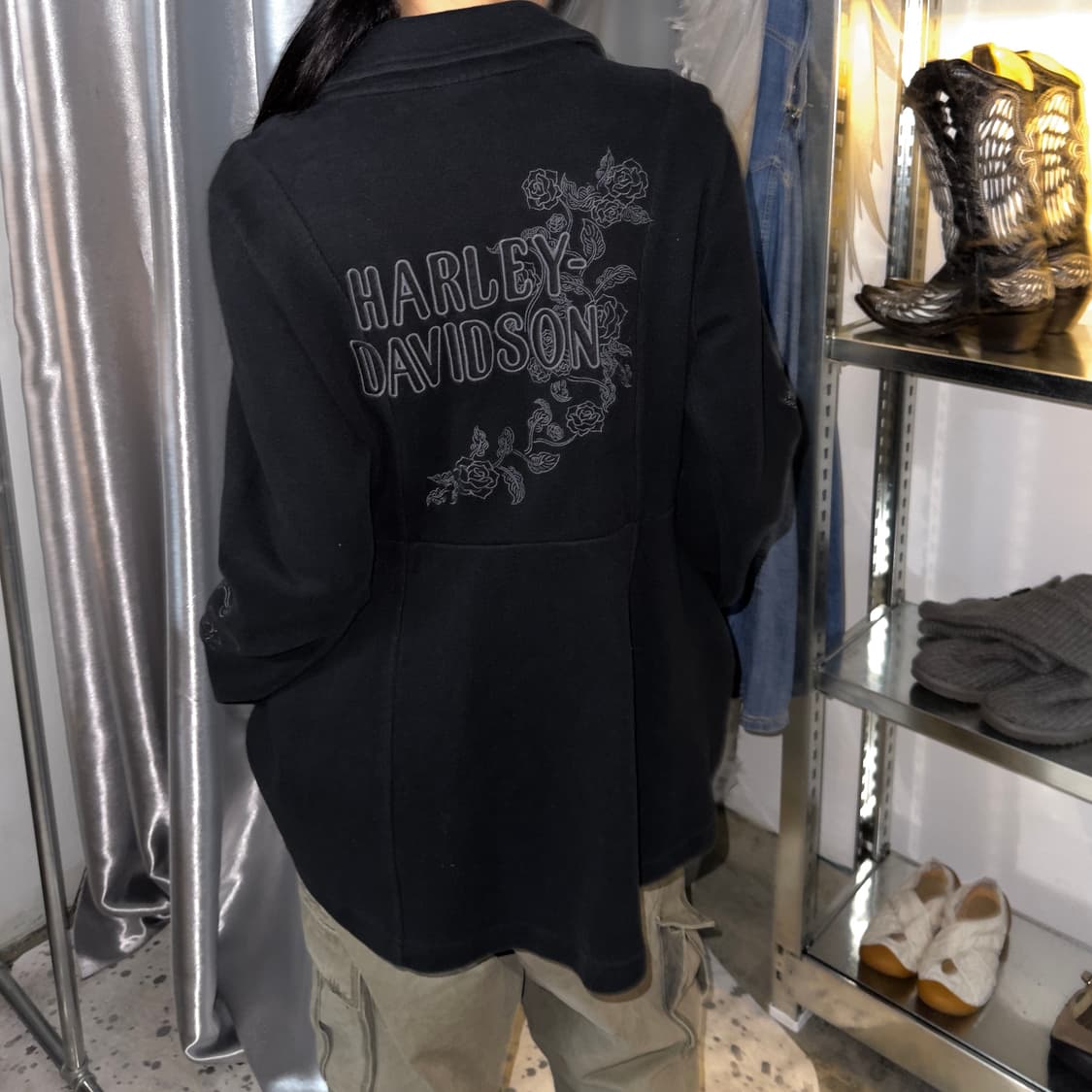 00s 빈티지 할리 데이비슨 로즈 지퍼 자켓 상품이미지5