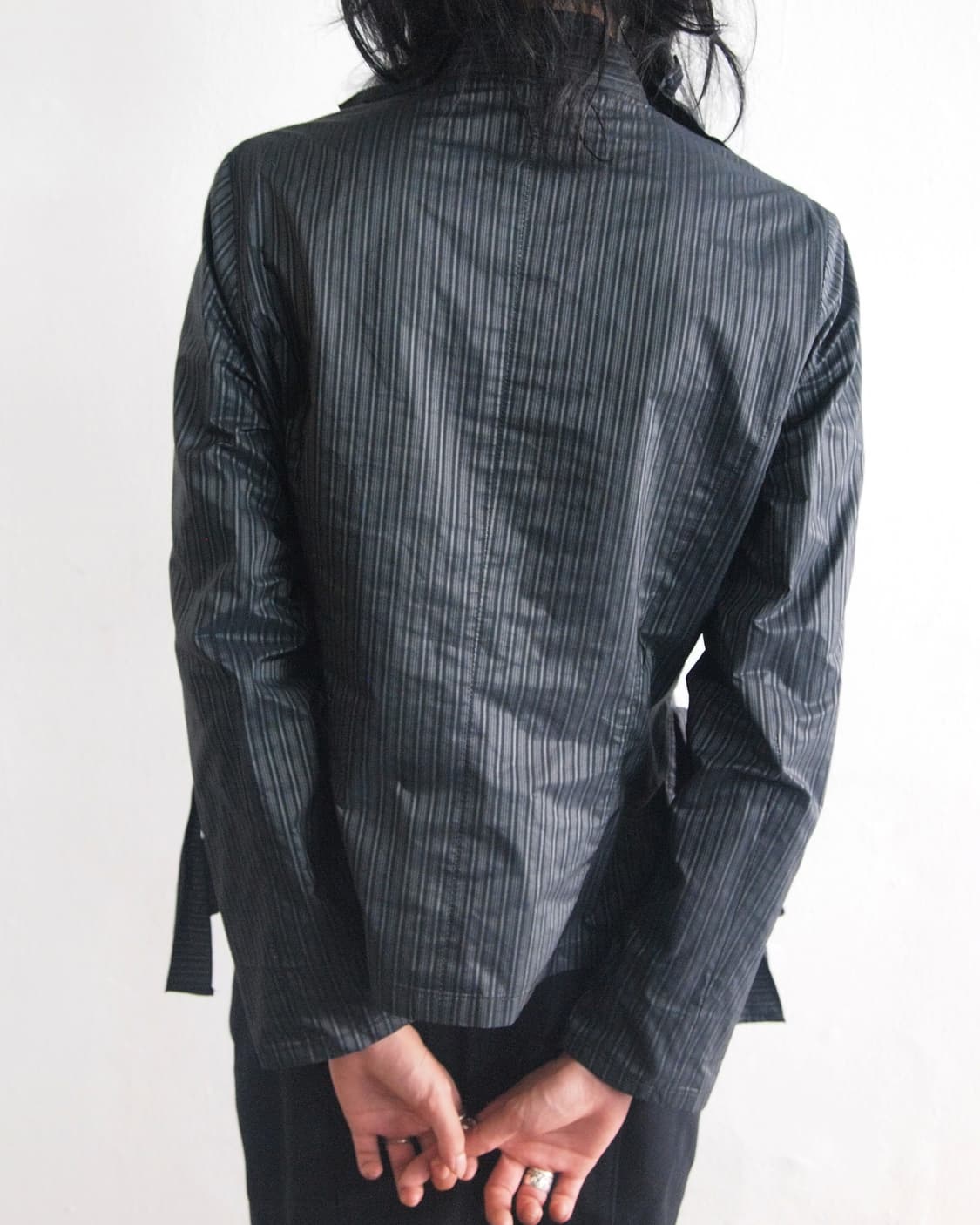 JPN VTG 스트라이프 플라워 블라우스 자켓 상품이미지5