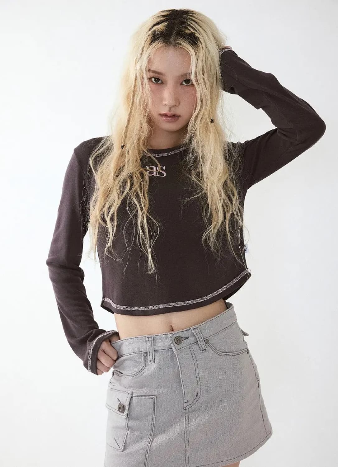 애즈온 BASIS OVERLOCKED T BROWN 상품이미지1