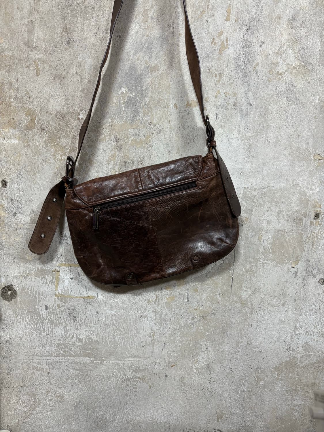 빈티지 브라운 레더 버클 크로스 백 상품이미지4