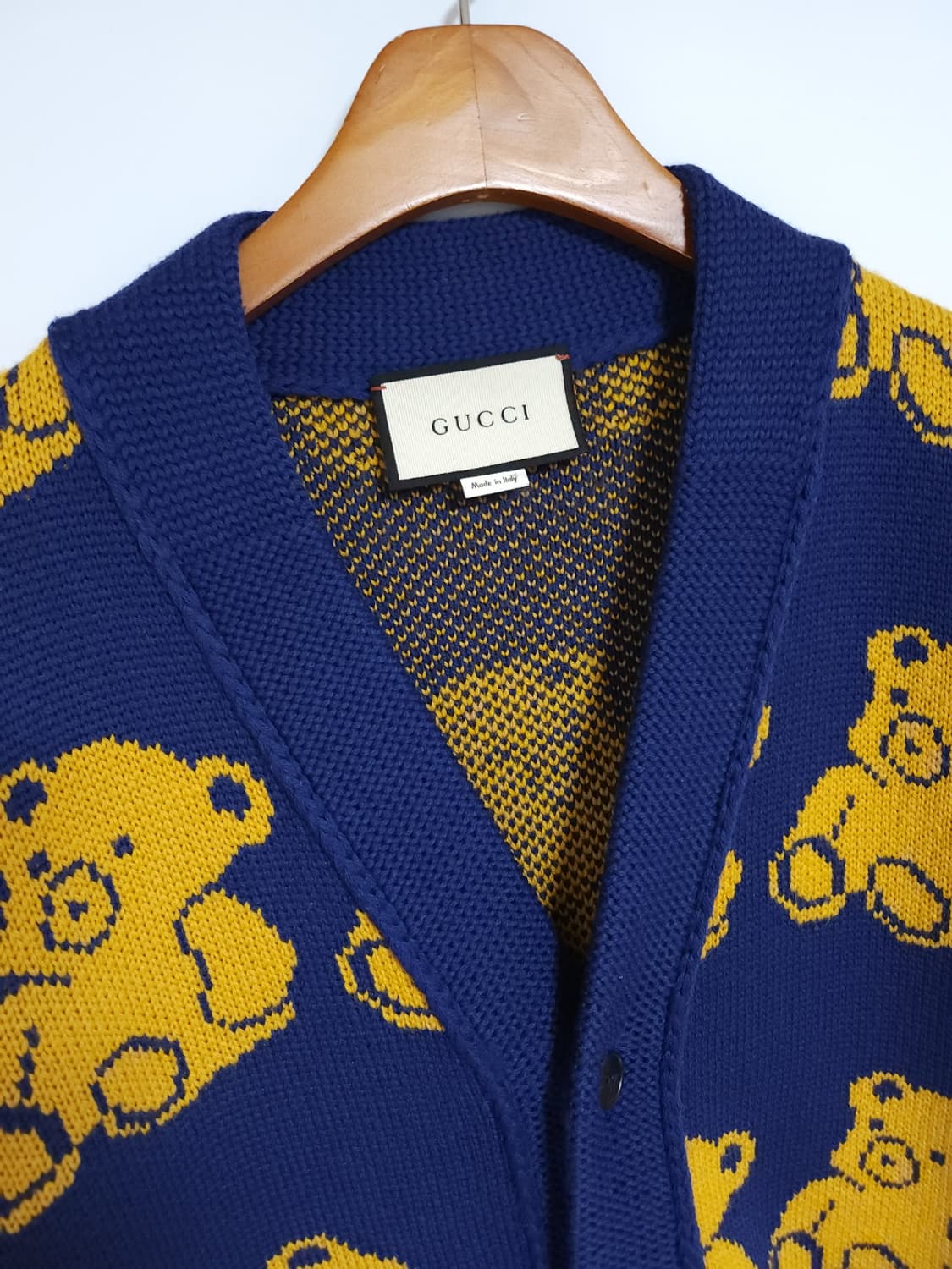 S 구찌 블루 테디베어 남성 가디건 442638 X1357 상품이미지2