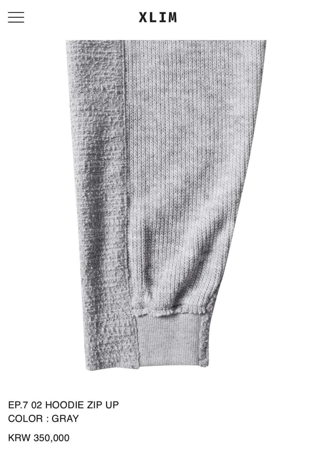 엑슬림 EP.7 HOODIE ZIP UP . Size L 상품이미지5