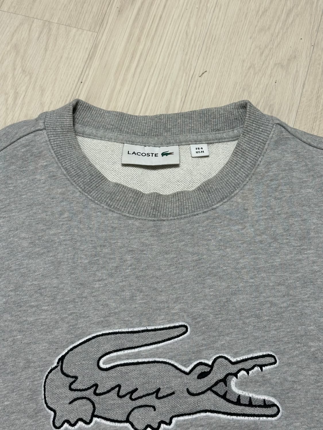 라코스테 LACOSTE 동일드방레 신형 빅로고 맨투맨 그레이 상품이미지5