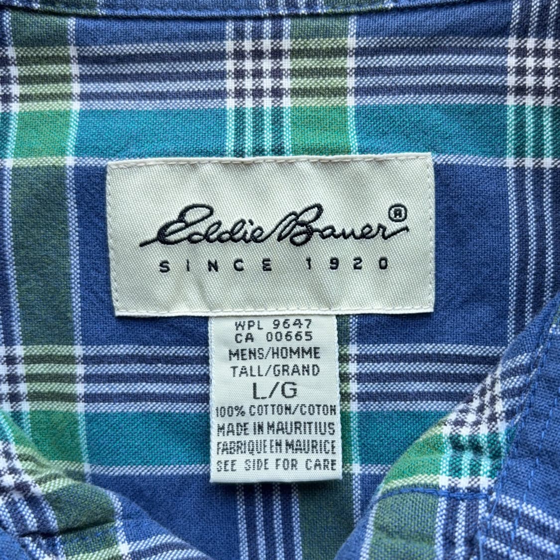Eddie Bauer Blue/Green Plaid Shirt 상품이미지7