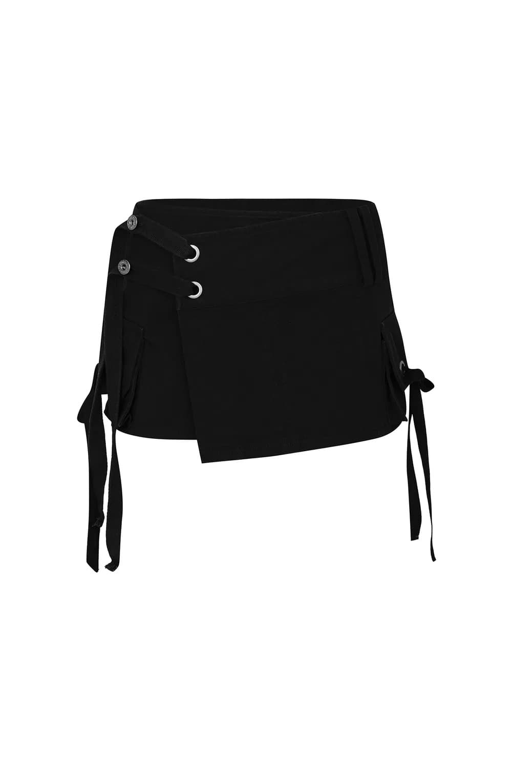 페인오어플레져 티나 버클 카고 스커트 블랙 상품이미지1