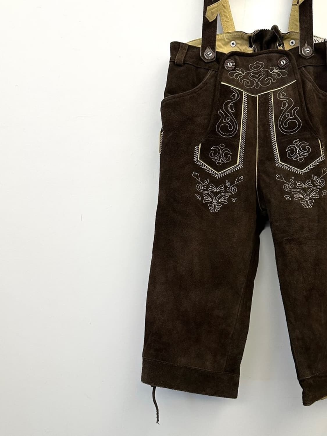 Ornament suede suspenders / deep brown 상품이미지4