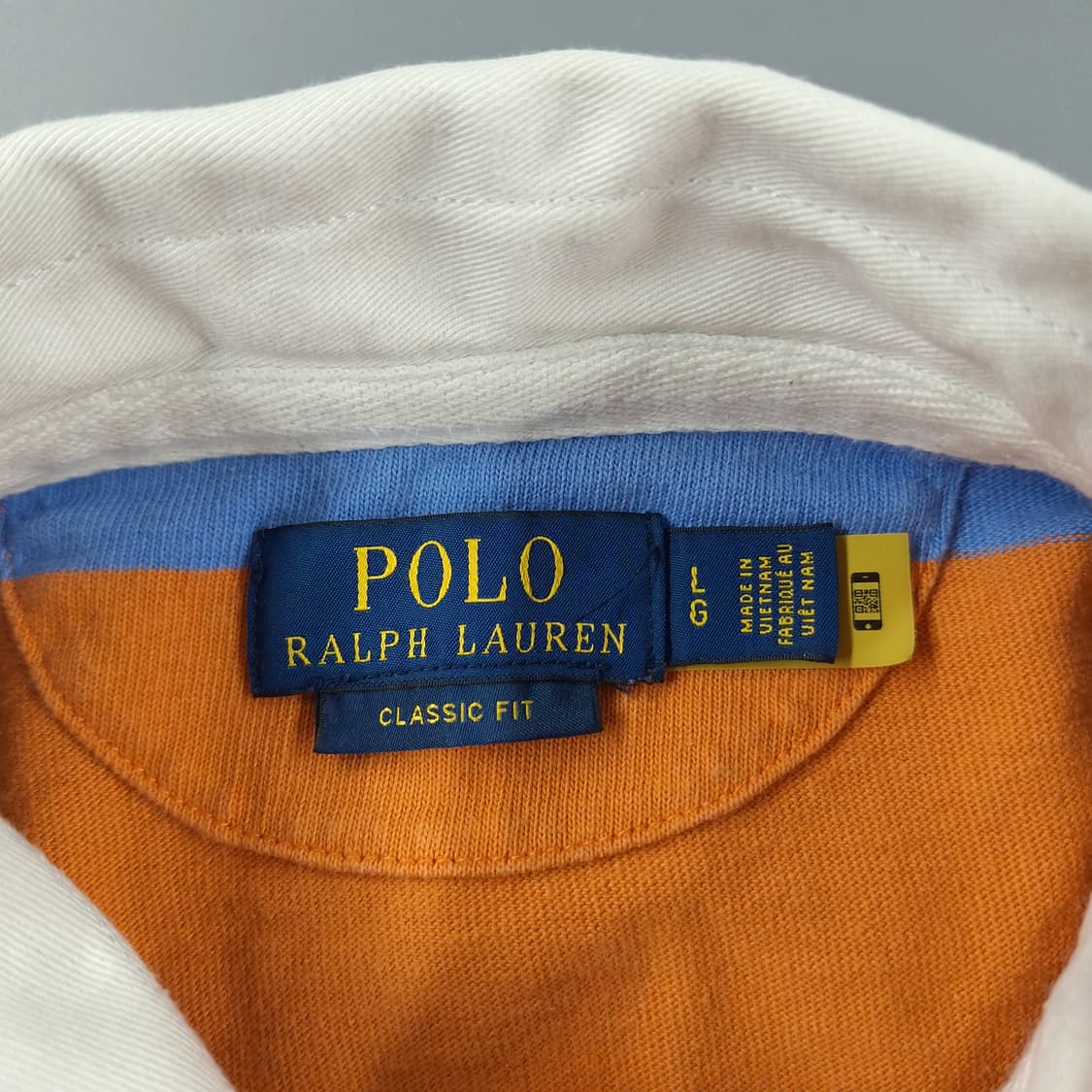 폴로랄프로렌 오렌지 스카이블루 네이비포니 클래식핏 카라넥 긴팔 티셔츠 상품이미지6