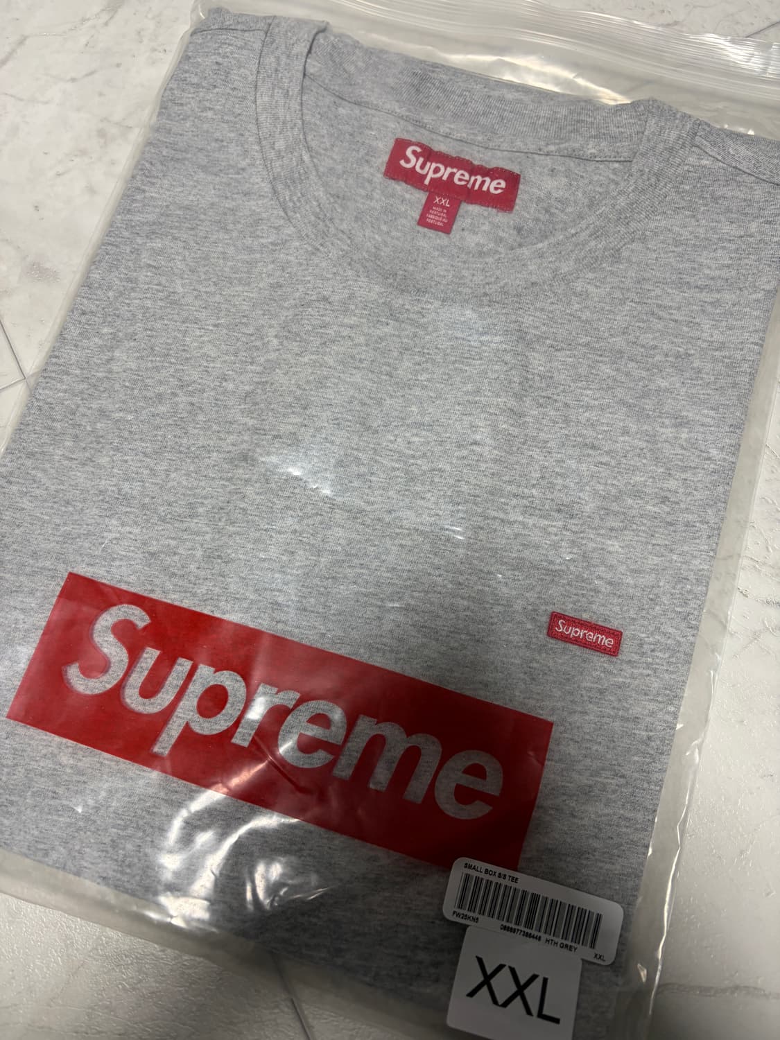 슈프림 스몰 박스 티셔츠 헤더 그레이 - 25FW 상품이미지2