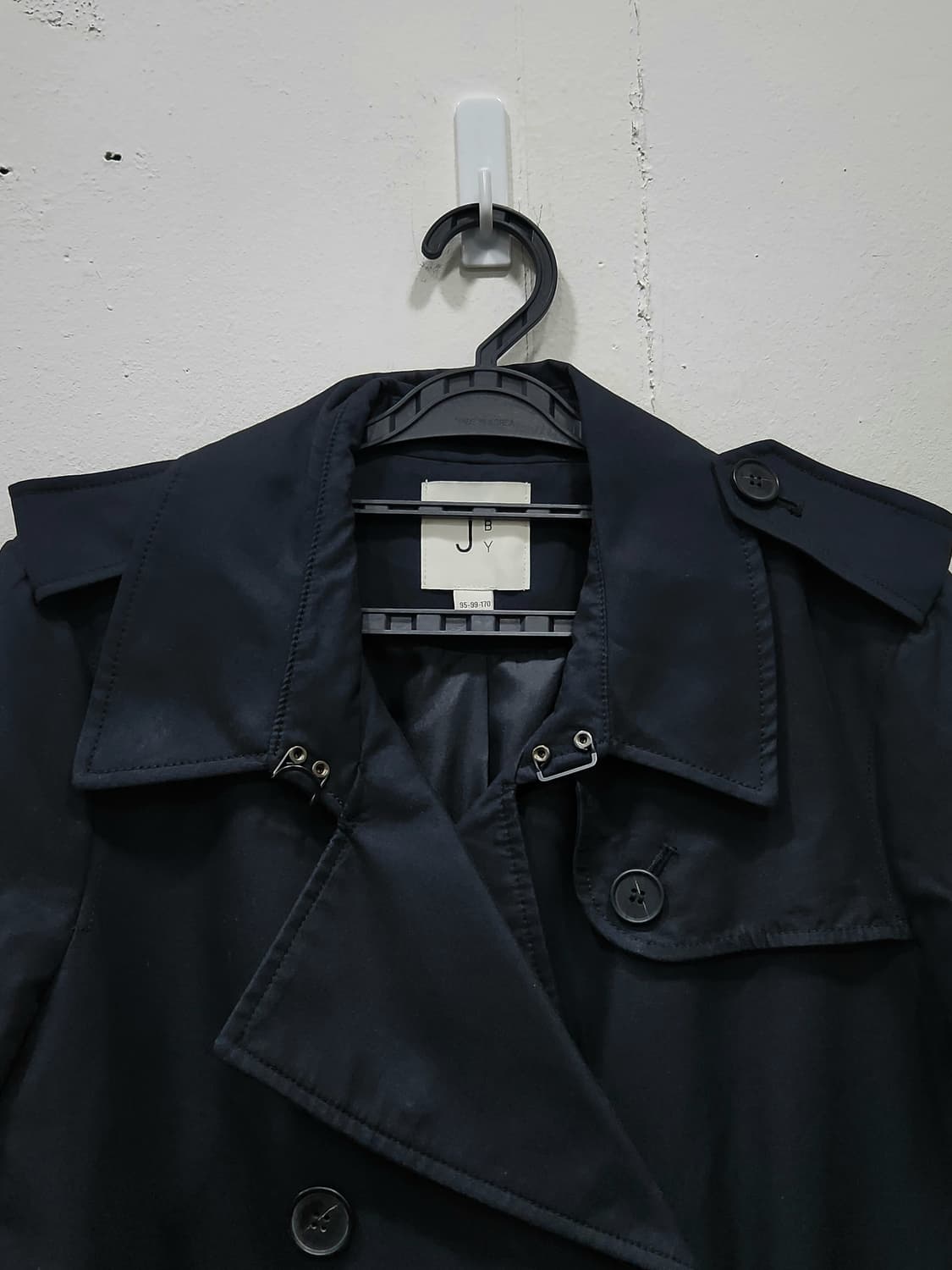 [77] J BY 제이바이 롱 트렌치 코트 여성 77 네이비 상품이미지4