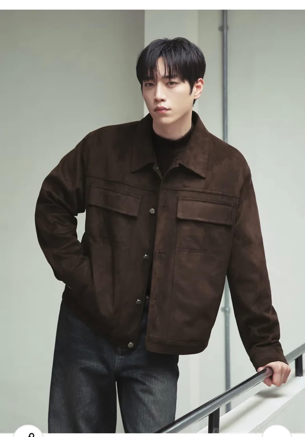 (L) 드로우핏 레이어 미니멀 스웨이드 자켓 [BLACK] 판매 상품이미지3