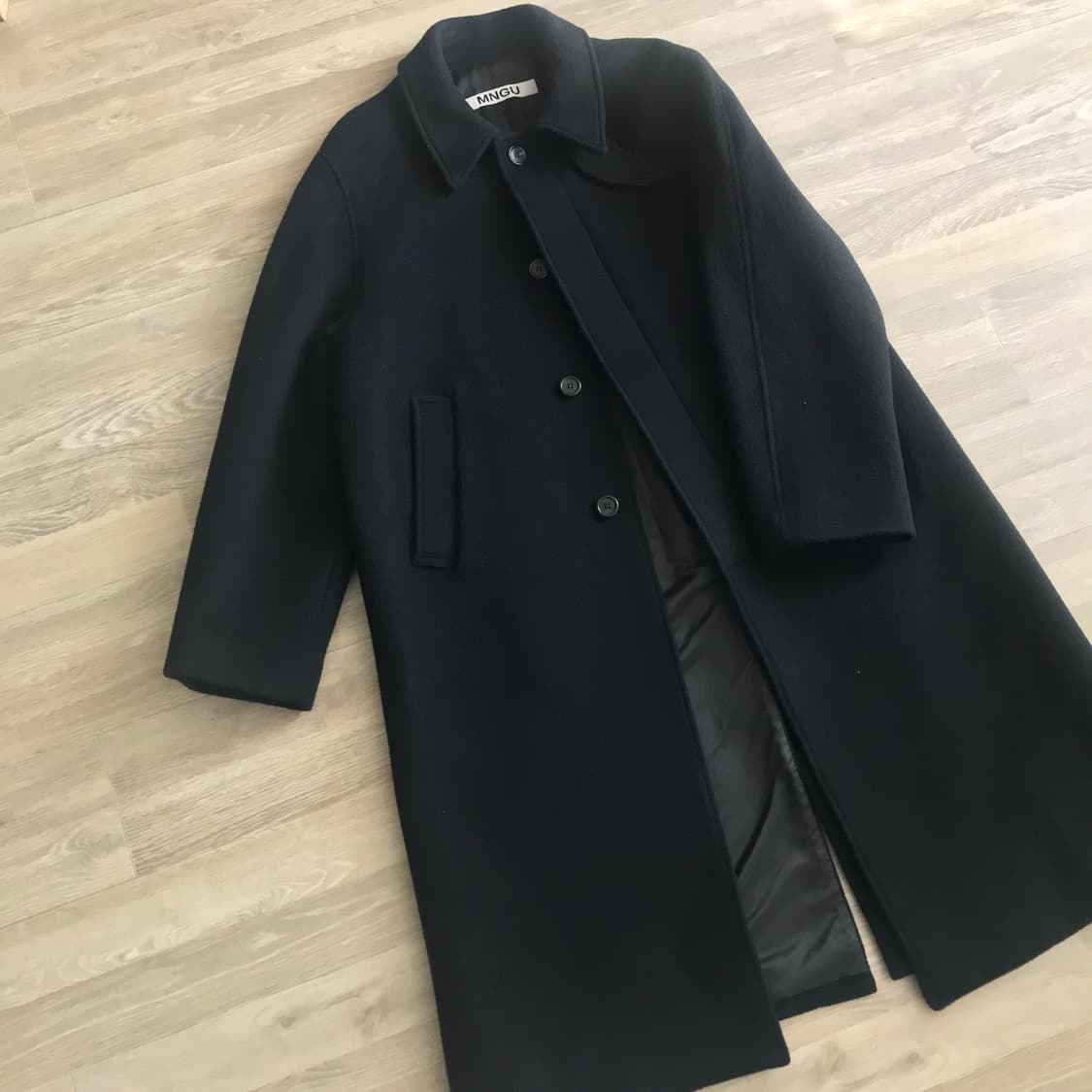 MNGU 발마칸 코트 블랙 울90% 상품이미지1