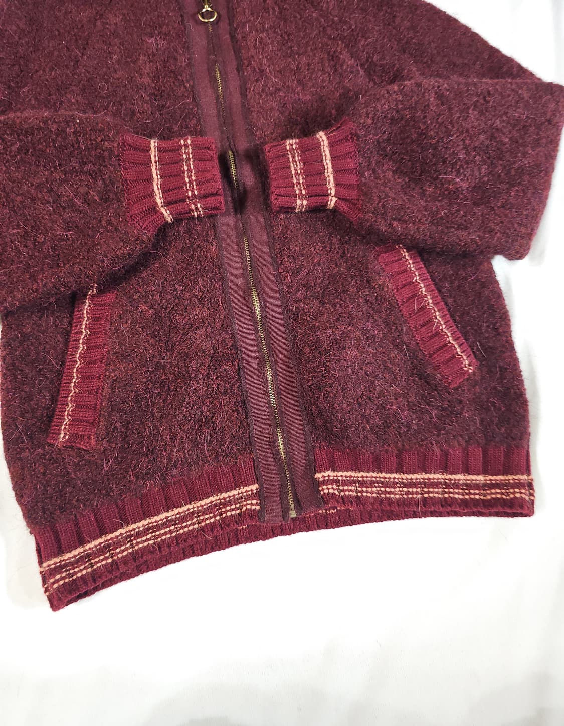 정가55만원대) 오즈세컨 보헤니안 에스닉 자수 스티치 모헤어 집업 가디건 상품이미지6