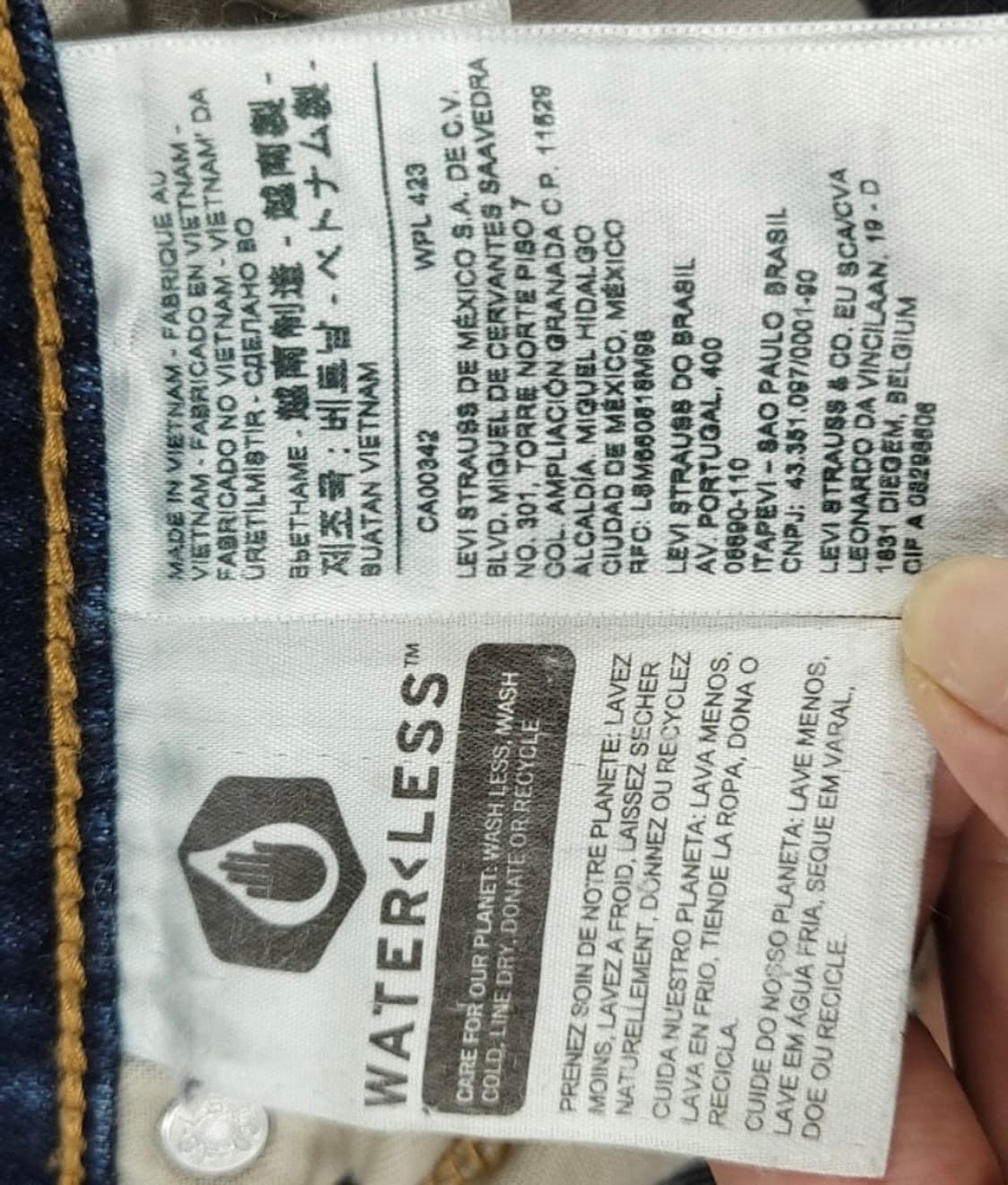 리바이스 502 진청원싱 인디고 워터리스 청바지 데님팬츠 33 상품이미지4