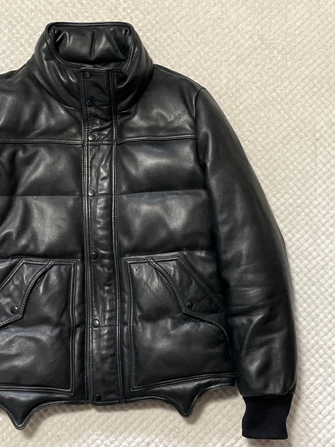 웨스턴 무드 램스킨 양가죽 레더 패딩 자켓 상품이미지3