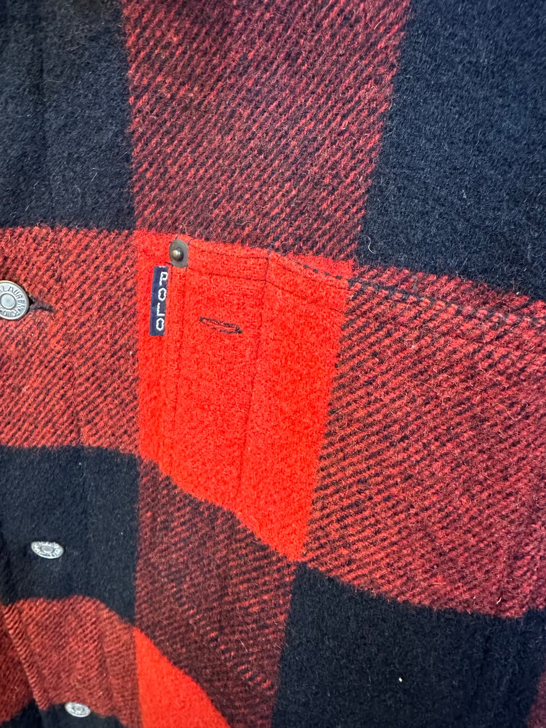 폴로 랄프로렌 레드 블랙 체크 자켓 상품이미지3