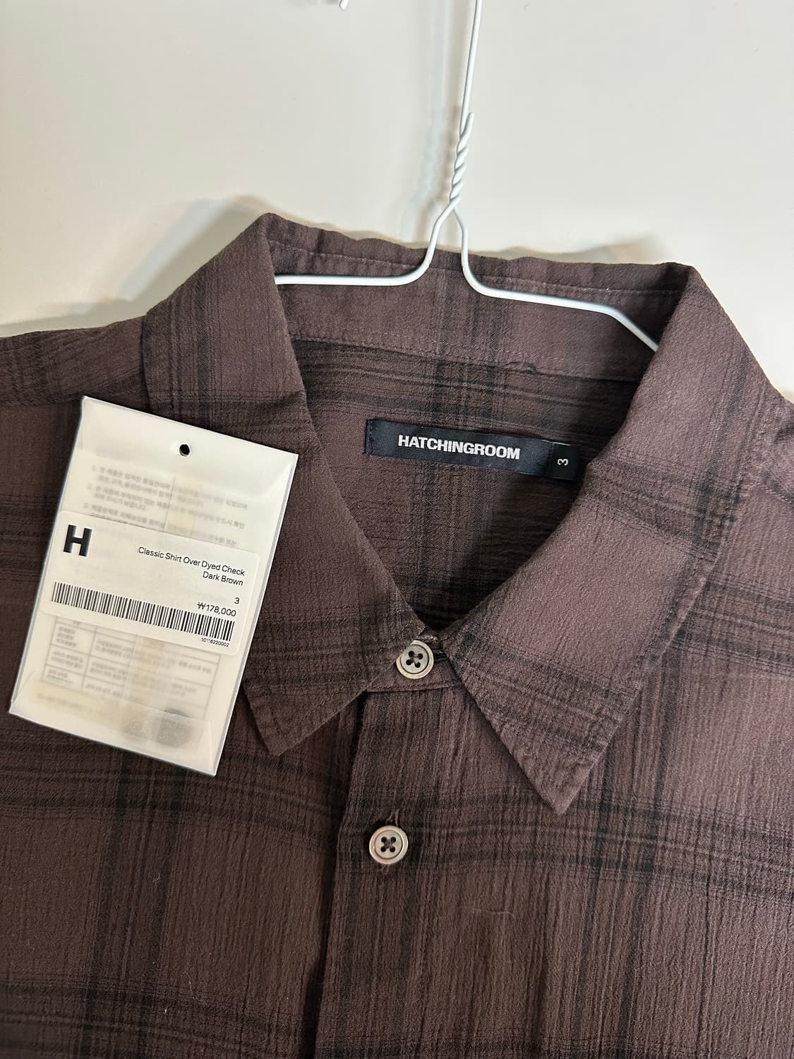 해칭룸 클래식 셔츠 오버 다이드 체크 다크 브라운 (3) 상품이미지2