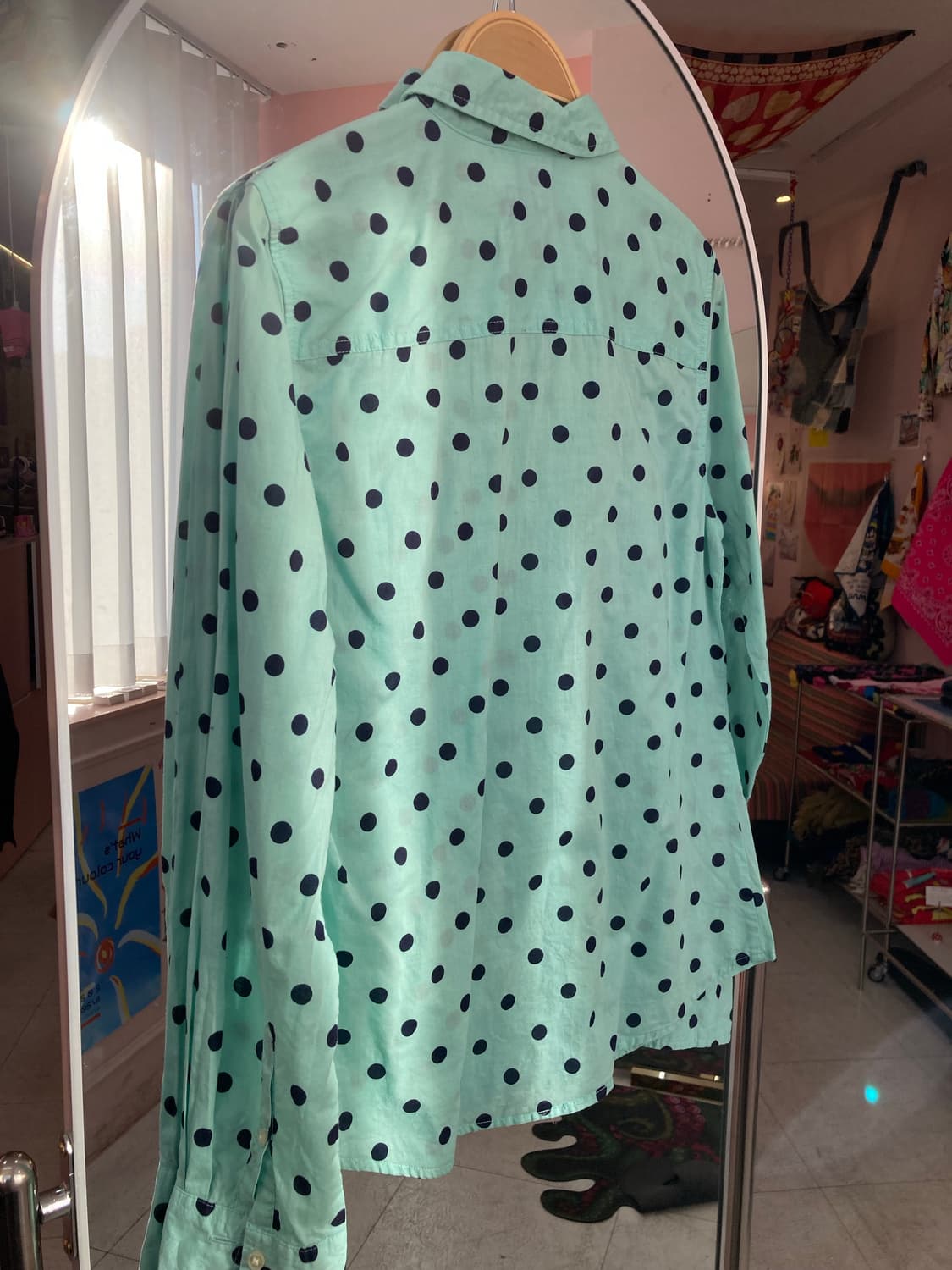 민트초코 도트 코튼 100 셔츠 상품이미지7