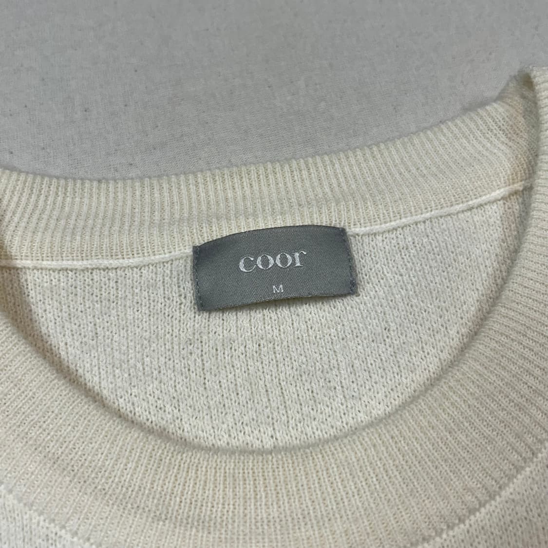 M) coor 쿠어 라운드넥 메리노 울 니트 스웨터 아이보리 상품이미지7
