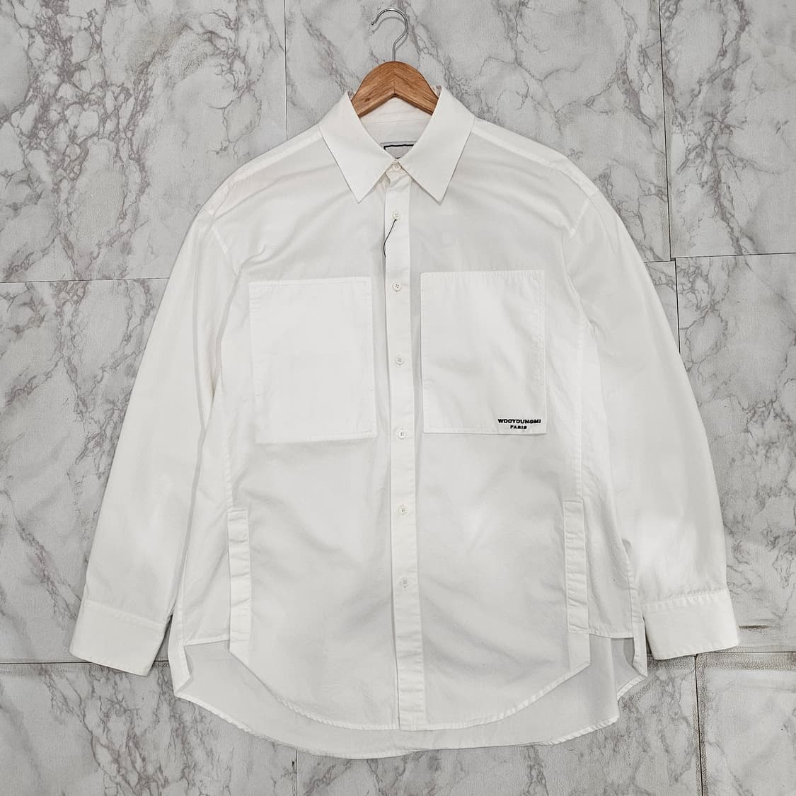 정품 우영미 22s 백로고 화이트 셔츠 상품이미지4