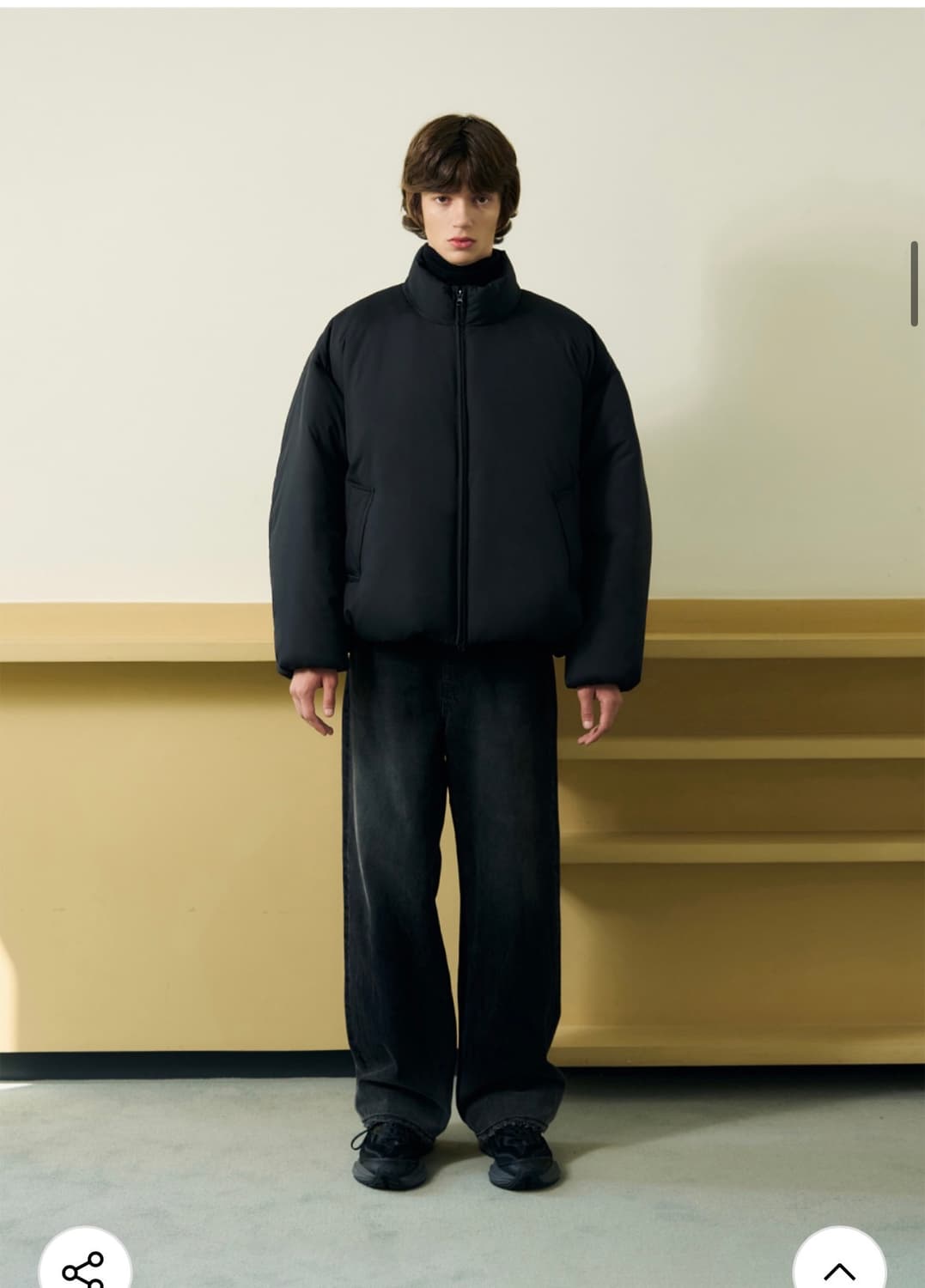 (새상품)(XL) 드로우핏 미니멀 푸퍼 다운 점퍼 패딩 [BLACK] 상품이미지3