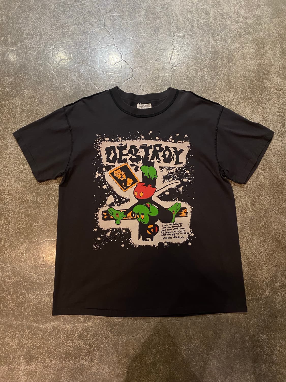 빈티지 디스트로이 그린미키마우스 반팔티 상품이미지1