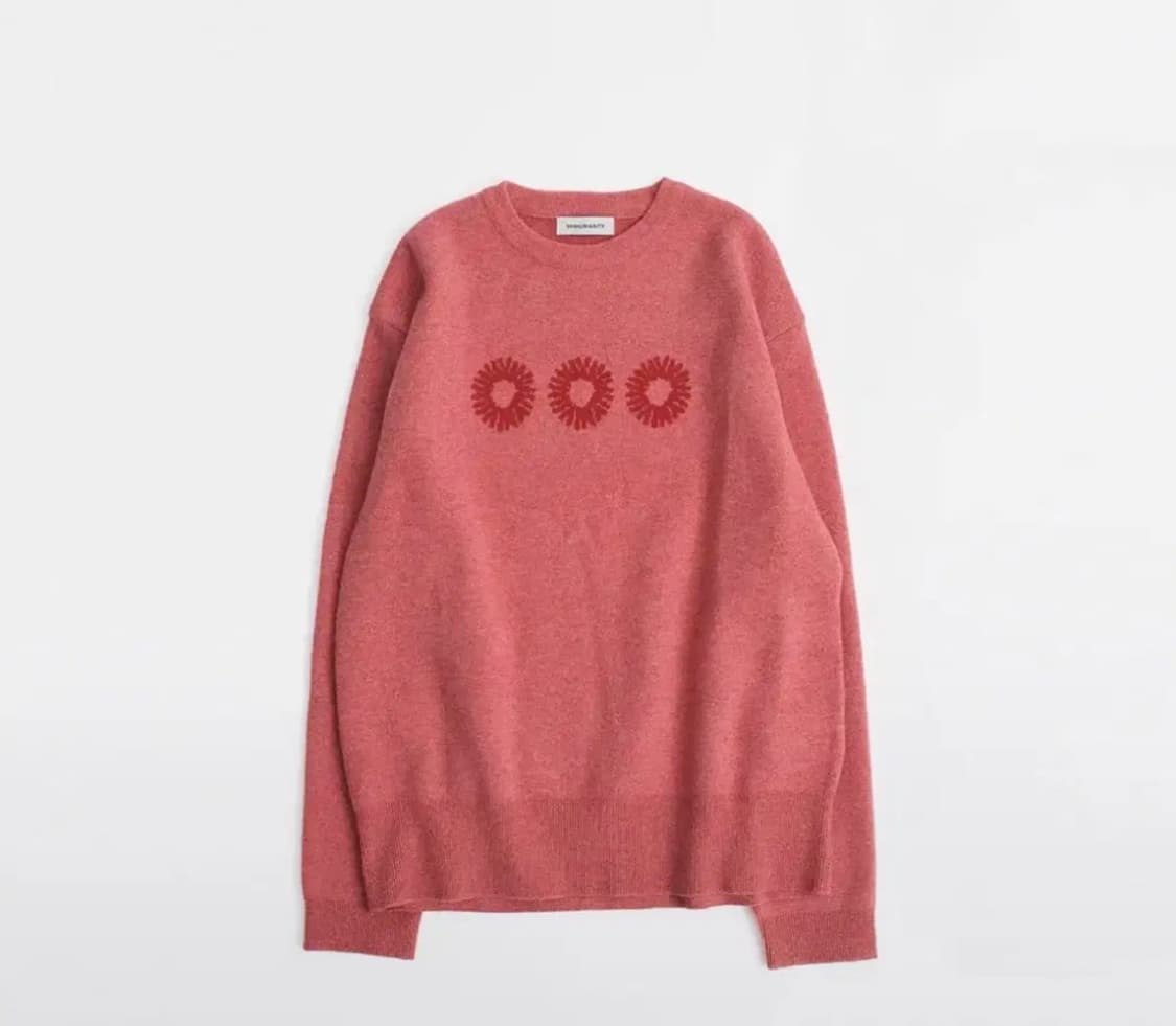 [2] 999휴머니티 에브리데이 로고 크루넥 니트 (코랄 핑크) 상품이미지1