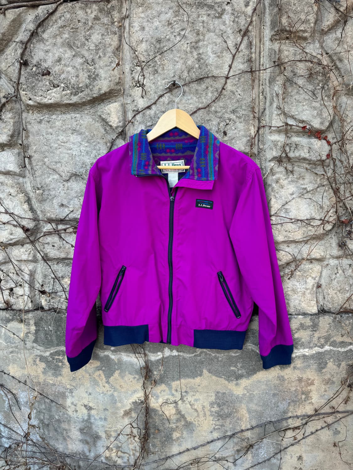 90s 엘엘빈 빈티지 아즈텍 플리스 안감 쓰리시즌 웜업 자켓 후리스 상품이미지1