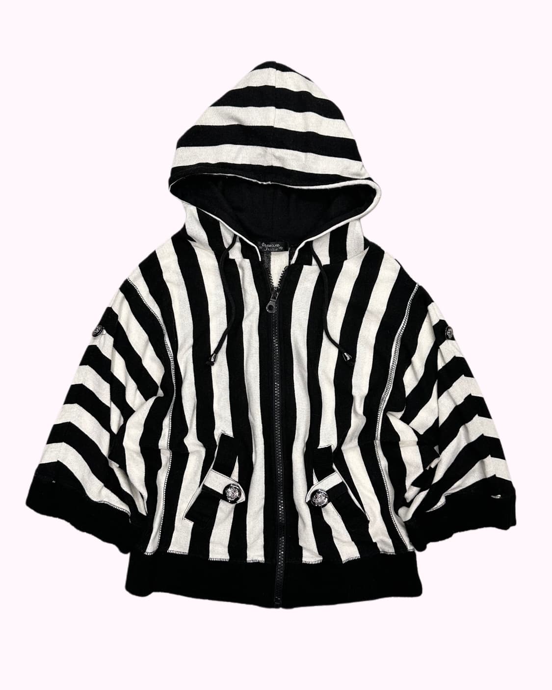 DIAMOND JULIA stripe knit hood zip-up 상품이미지1