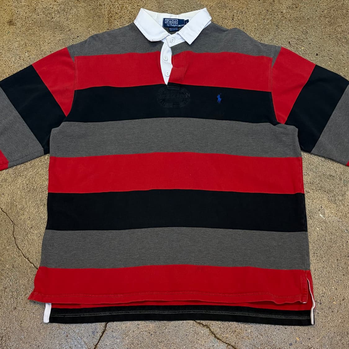 레어 00s 미국 빈티지 폴로랄프로렌 스트라이프 럭비티 카라티  상품이미지2