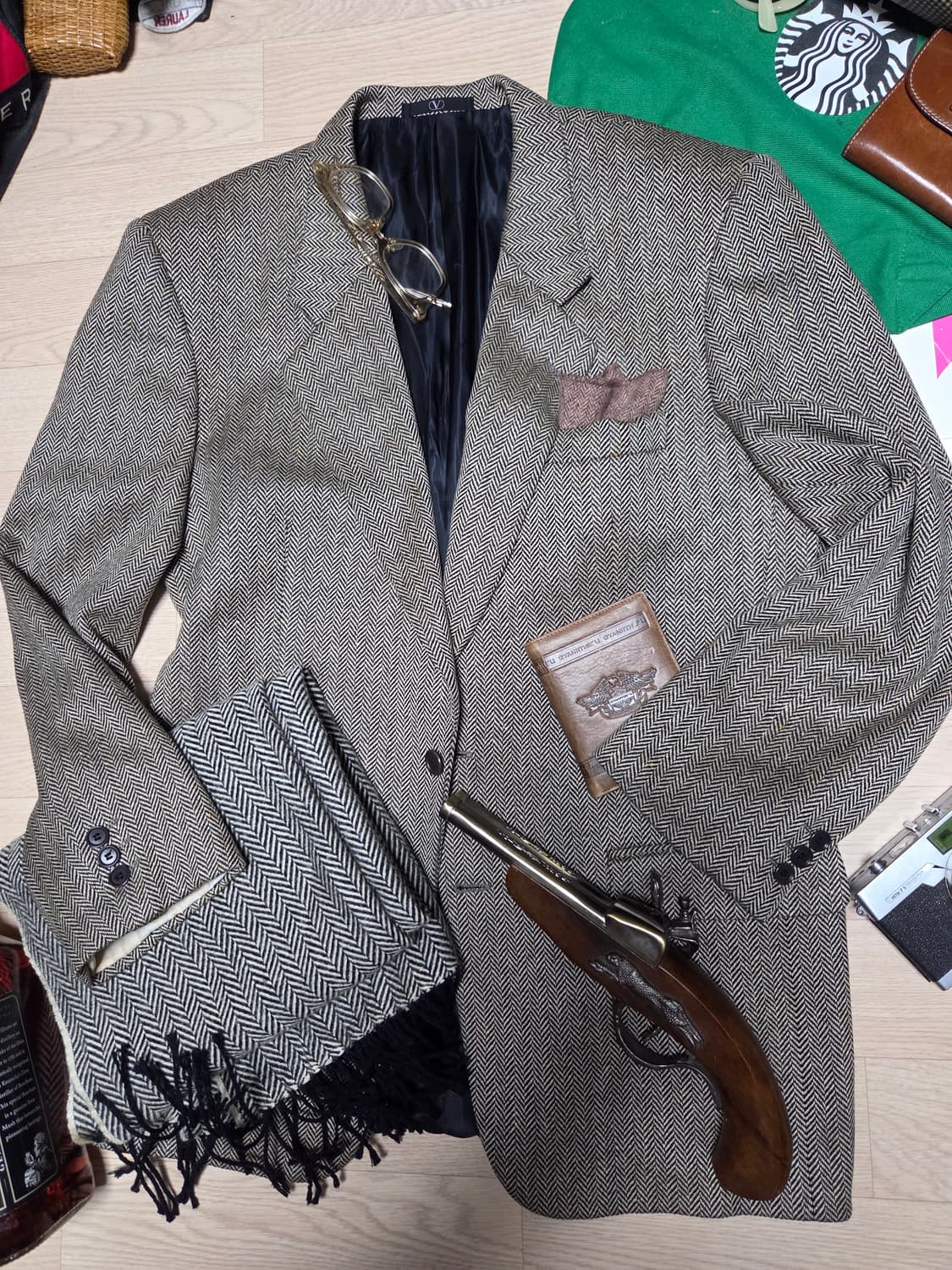 VALENTINO (로로피아나 캐시미어 100 ) 클래식 헤링본 자켓  상품이미지1