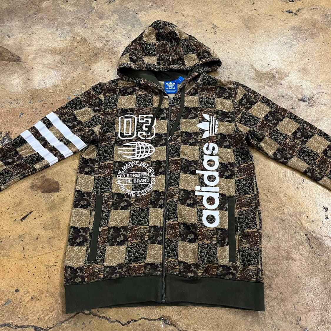 아디다스 카모 밀리터리 st 카키 브라운 후드집업 95 상품이미지3