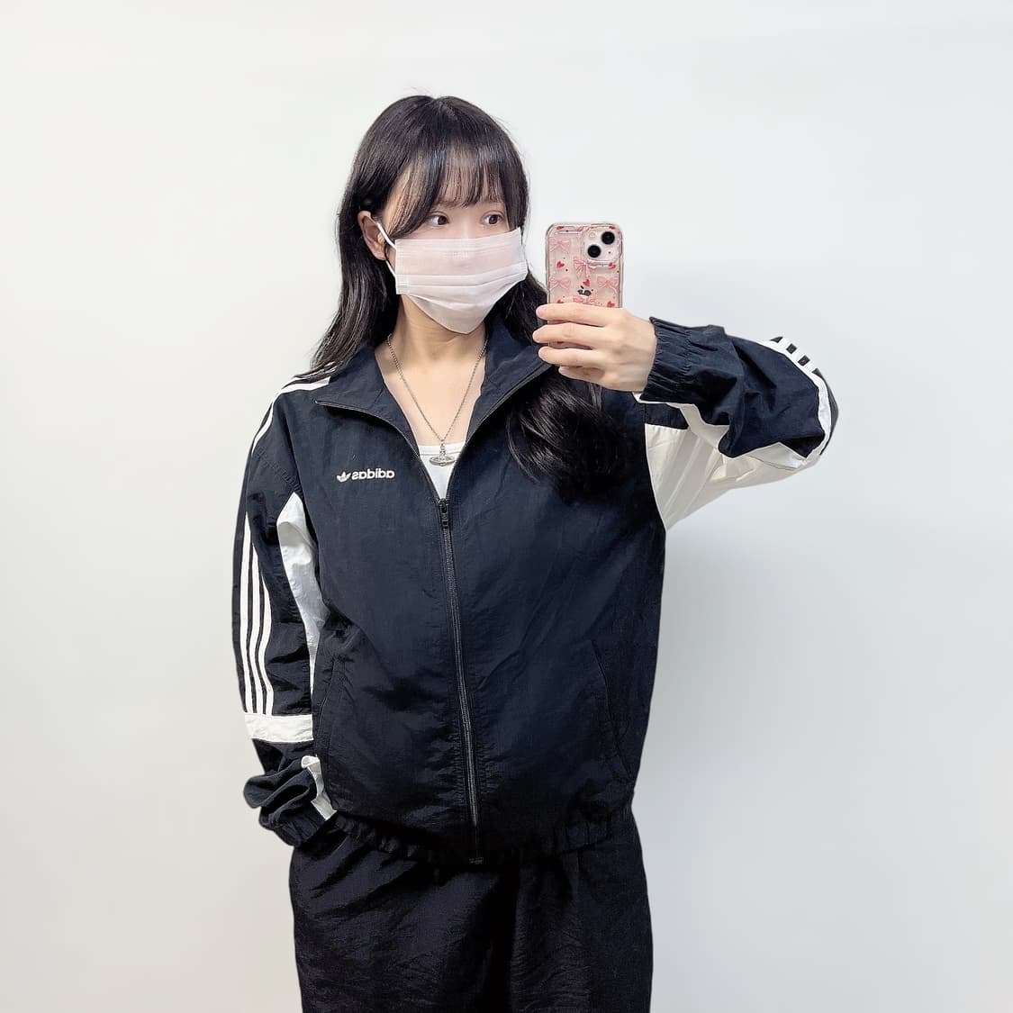아디다스 컬리지 빅 로고 바람막이 자켓 상품이미지1