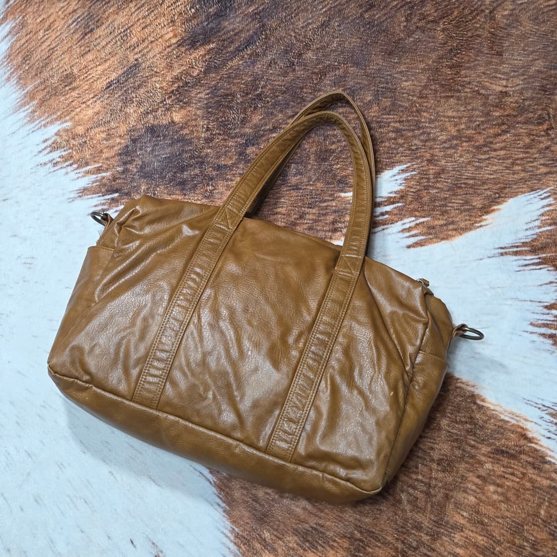 쓰리큐알 브라운 레더 숄더백 상품이미지5