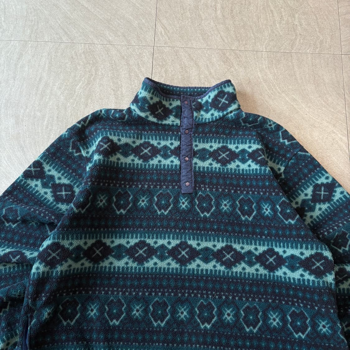 90년대 미국 생산 엘엘빈 아즈텍 플리스 신칠라 자켓 상품이미지3