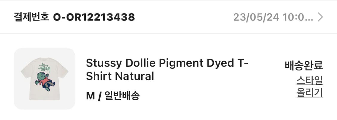 스투시 돌리 피그먼트 티 M 상품이미지4