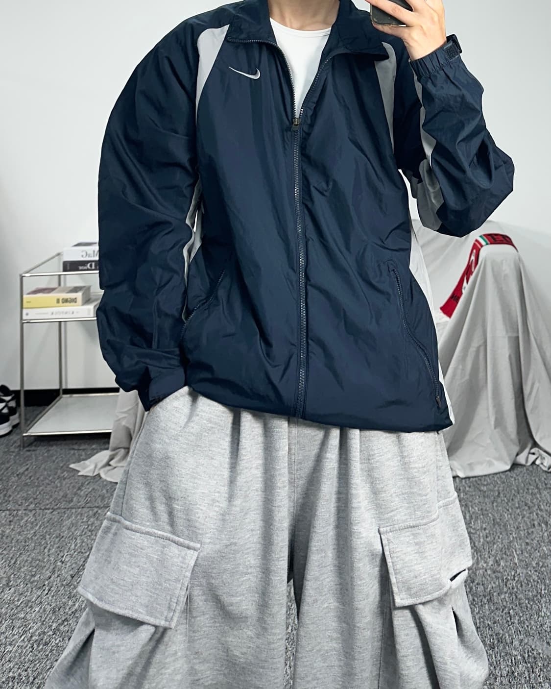 나이키 00s 스우시 배색 바람막이 L 상품이미지3