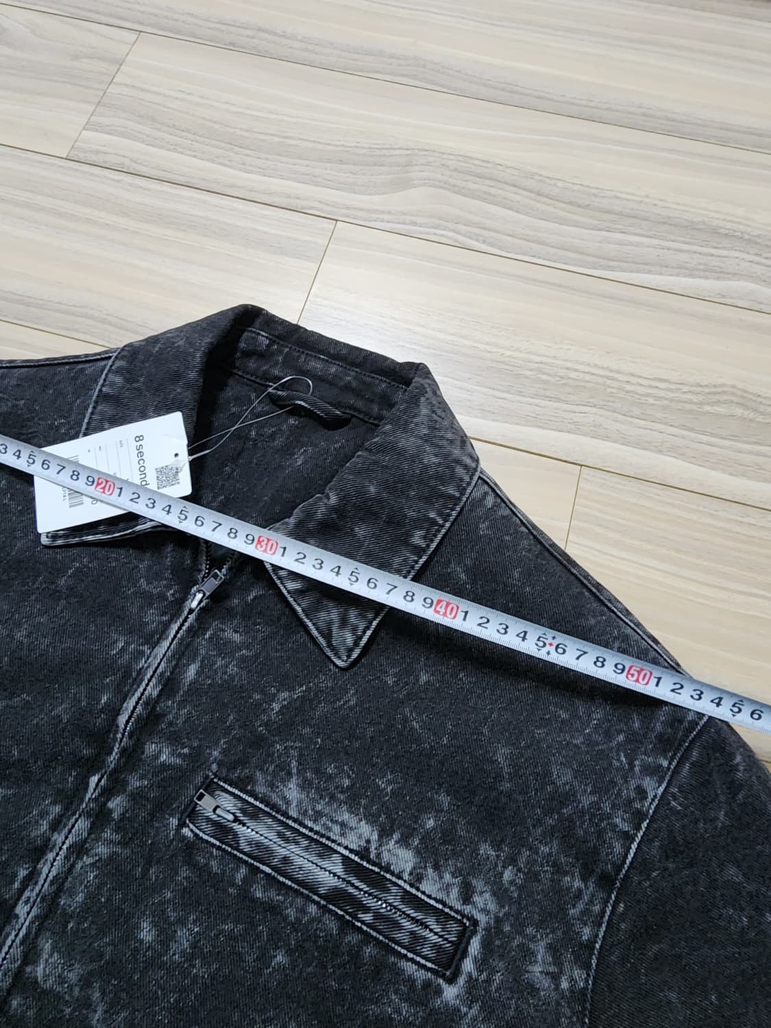 에잇세컨즈스톤워싱데님패딩집업블루종L 상품이미지8