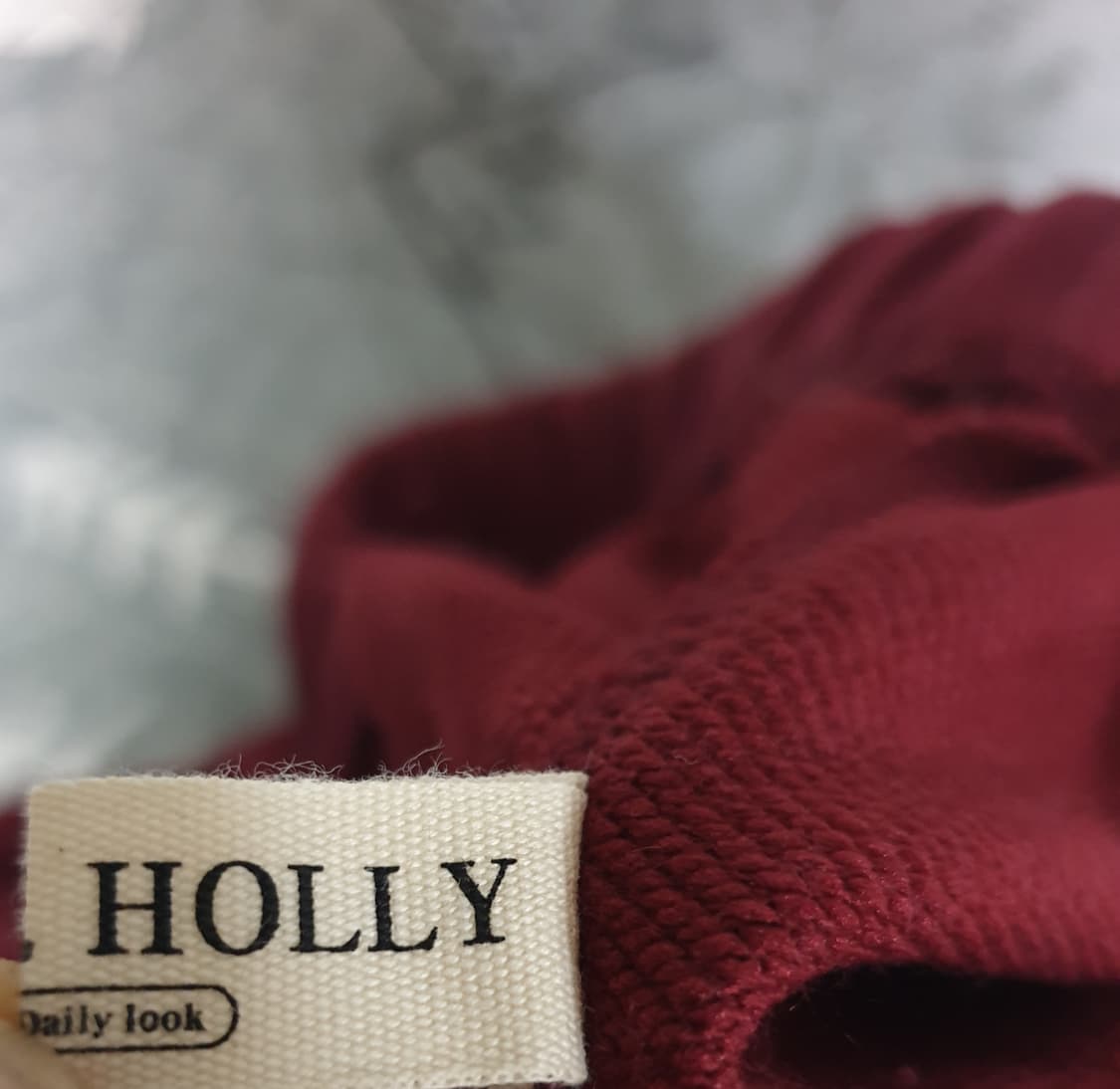 HOLLY 메이드 크롭 후드짚업 와이드팬츠 스웨트 상하의 버건디(F) 상품이미지6